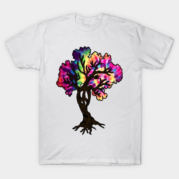 Hippie Peace Tree T-Shirt by imphavok